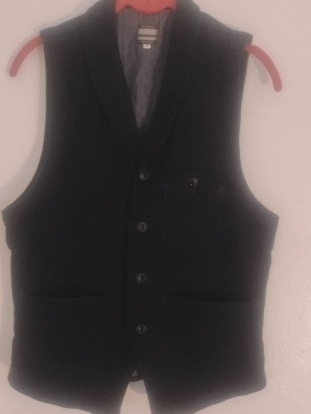 Momotaro Men's Classic Button Front Vest Navy Blue Dk Denim Japan 38